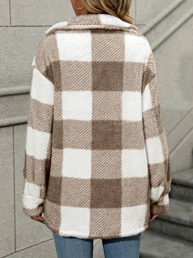 Melanie | Women's Oversized Plaid Shacket Jacket