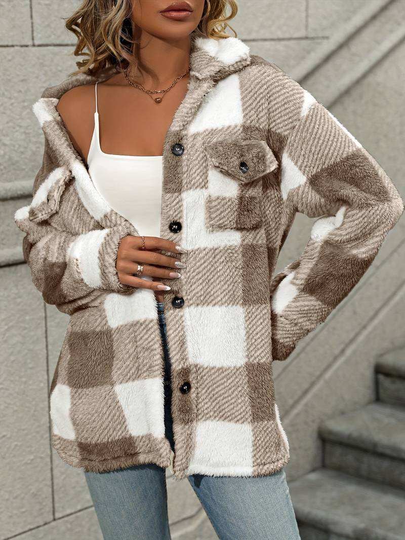 Melanie | Women's Oversized Plaid Shacket Jacket