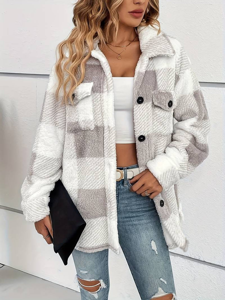 Melanie | Women's Oversized Plaid Shacket Jacket