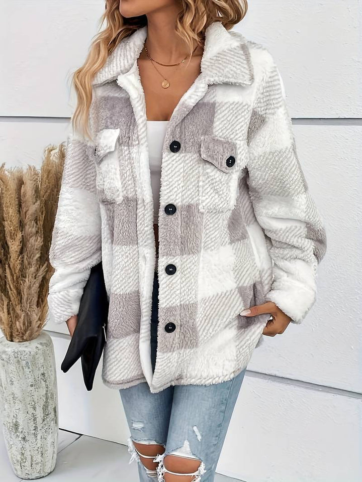 Melanie | Women's Oversized Plaid Shacket Jacket