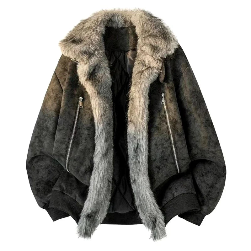 Miles | Men's Oversized Faux Fur Collar Aviator Jacket