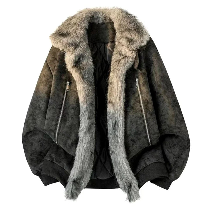 Miles | Men's Oversized Faux Fur Collar Aviator Jacket