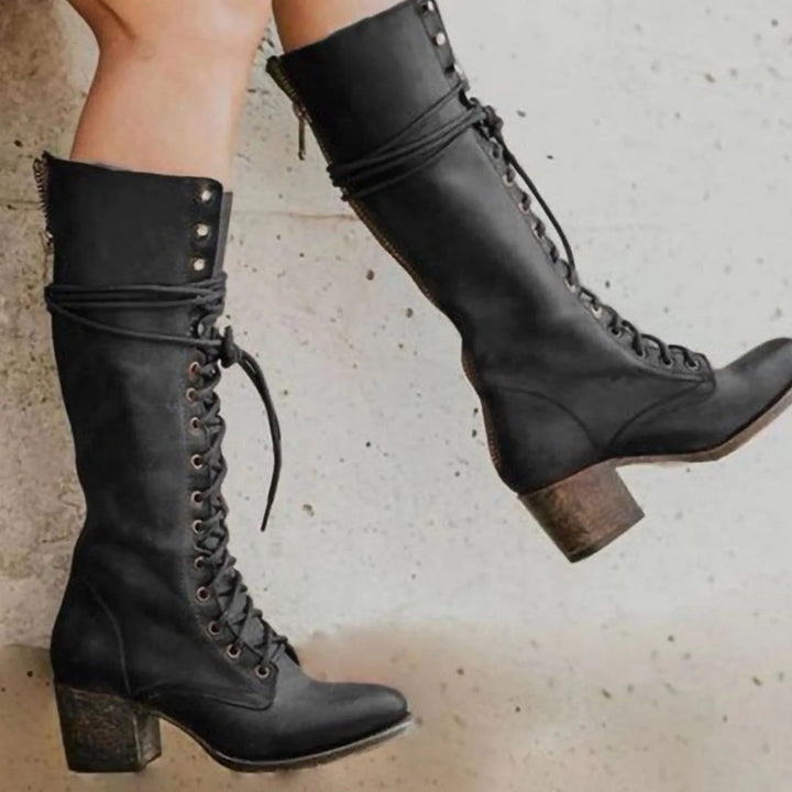 Émilie | Women's Lace-Up Block Heel Boots