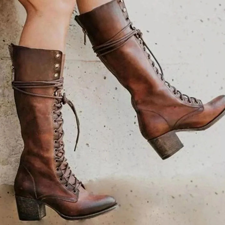 Émilie | Women's Lace-Up Block Heel Boots