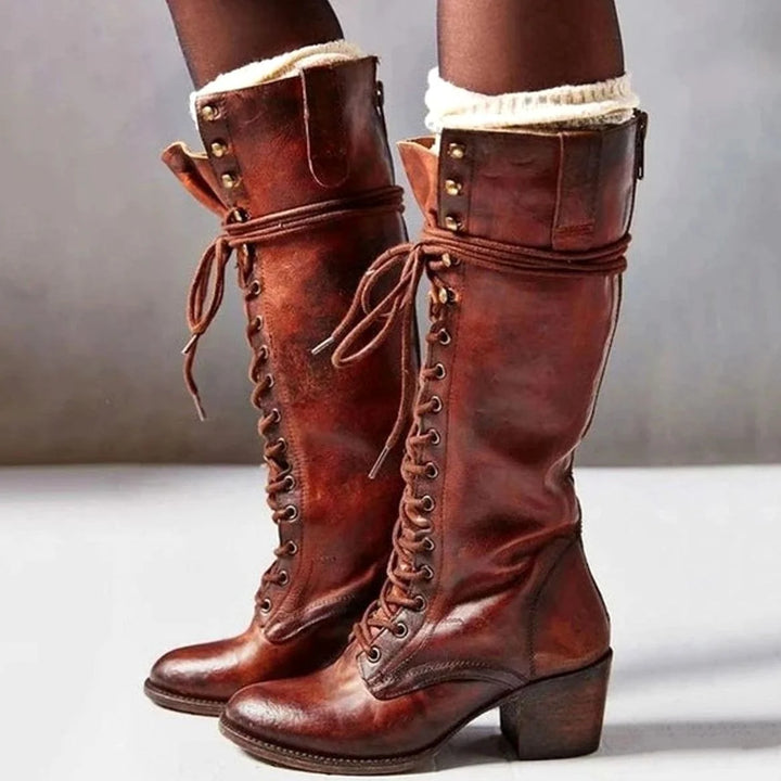 Émilie | Women's Lace-Up Block Heel Boots
