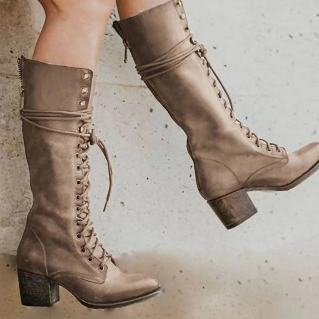Émilie | Women's Lace-Up Block Heel Boots