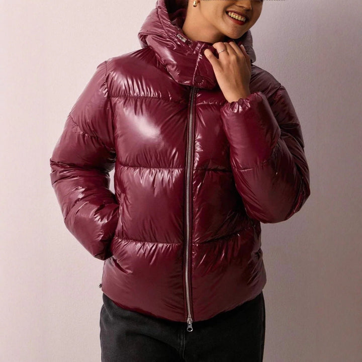 Molly | Women's Hooded Boxy Shiny Puffer Jacket