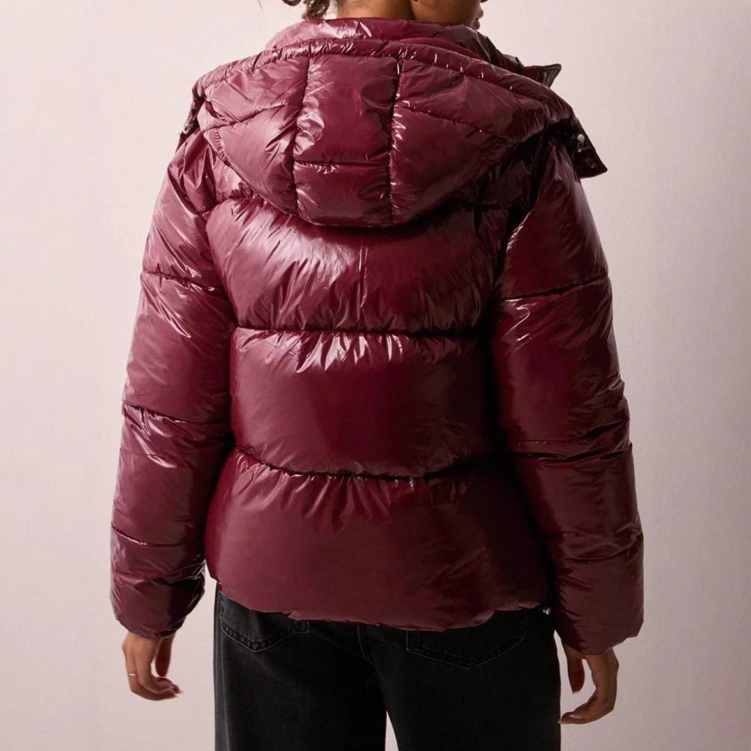 Molly | Women's Hooded Boxy Shiny Puffer Jacket