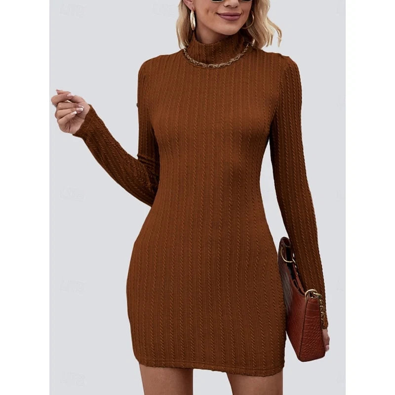 Nancy | Women's Turtleneck Bodycon Dress