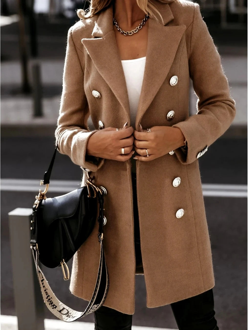Natalie | Women's Longline Double Breasted Military Jacket