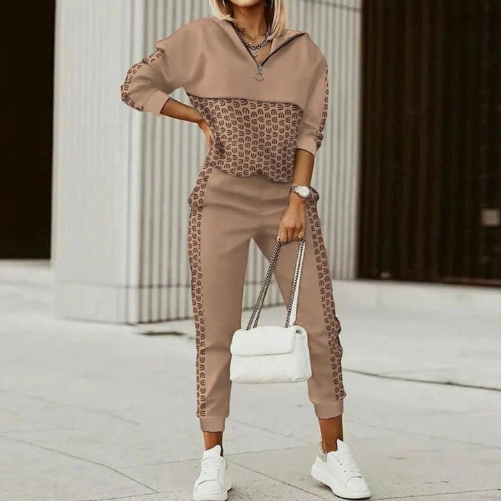 Natasha | Women's Quarter-Zip Printed Tracksuit Set