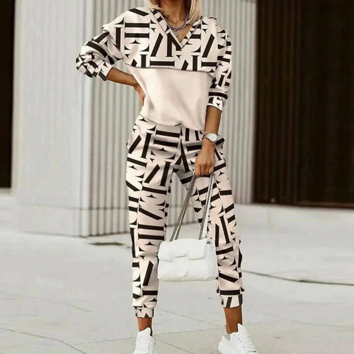 Natasha | Women's Quarter-Zip Printed Tracksuit Set