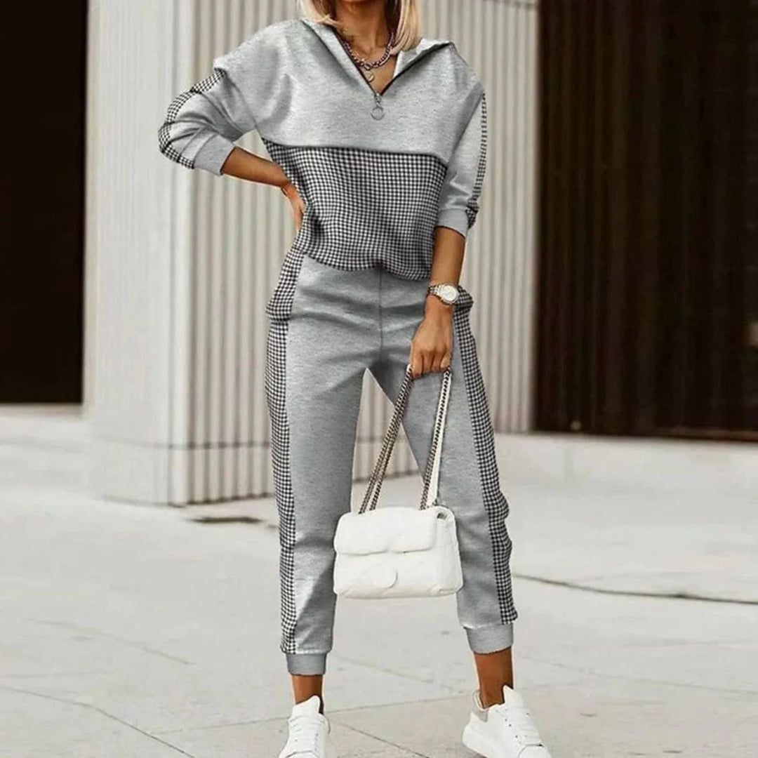 Natasha | Women's Quarter-Zip Printed Tracksuit Set