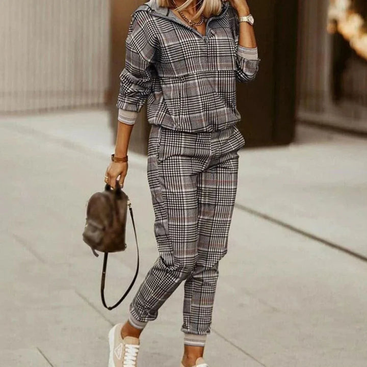 Natasha | Women's Quarter-Zip Printed Tracksuit Set