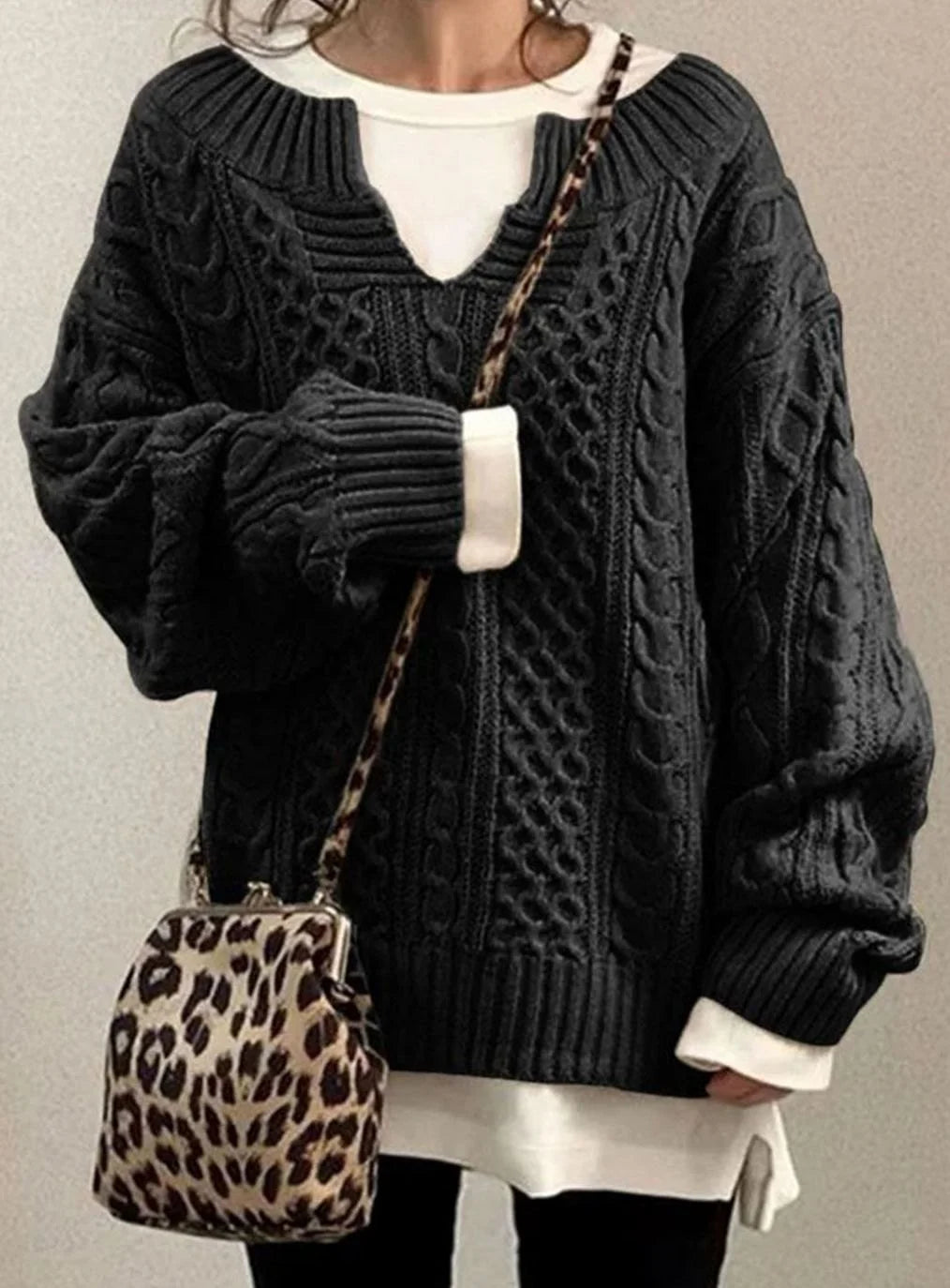 Nathalie | Women's Oversized Cable-Knit Jumper
