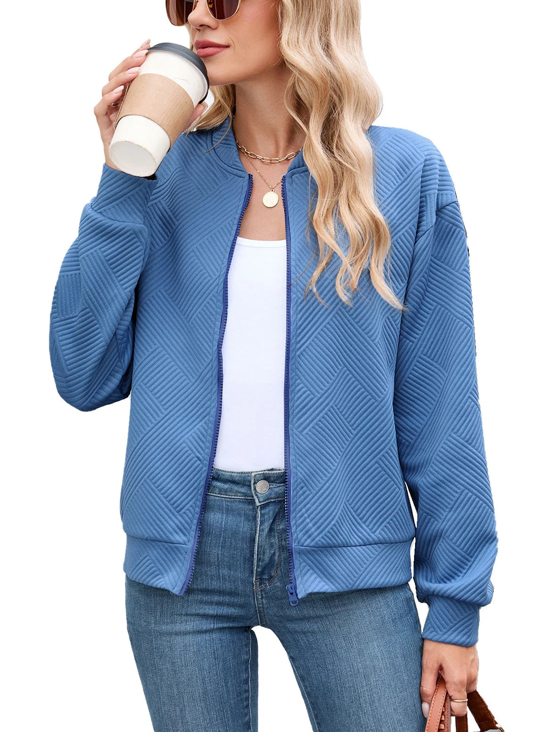 Neda | Women's Textured Bomber Jacket