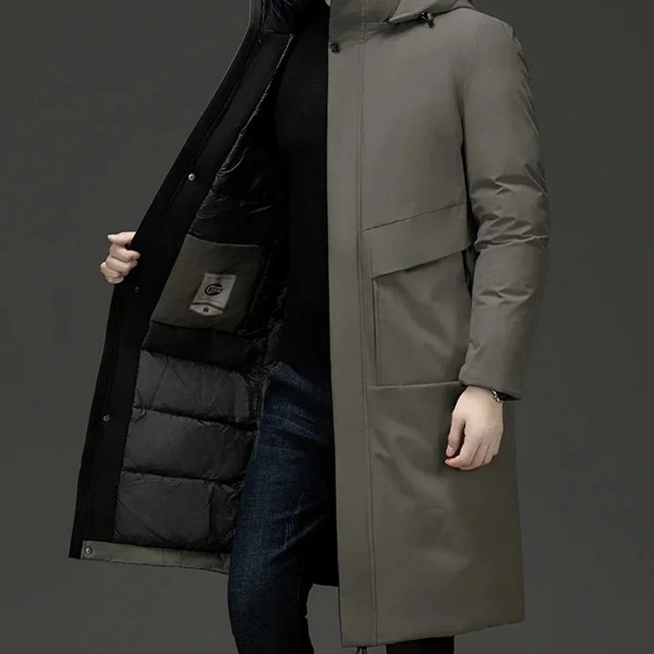Neil | Men's Insulated Long-Line Hooded Coat