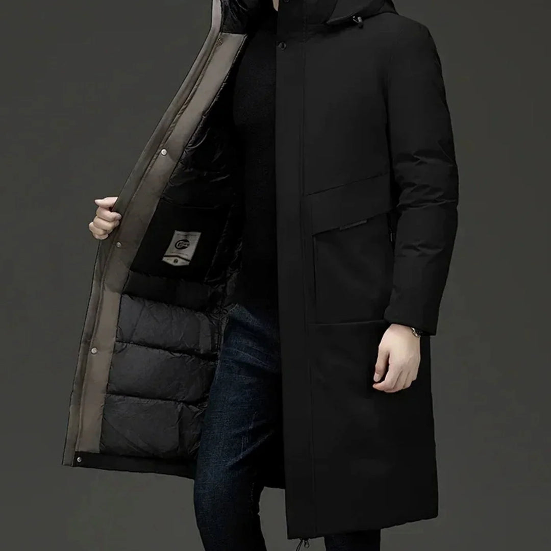 Neil | Men's Insulated Long-Line Hooded Coat