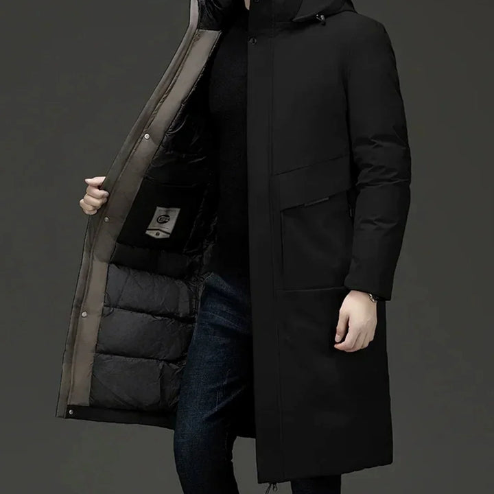 Neil | Men's Insulated Long-Line Hooded Coat