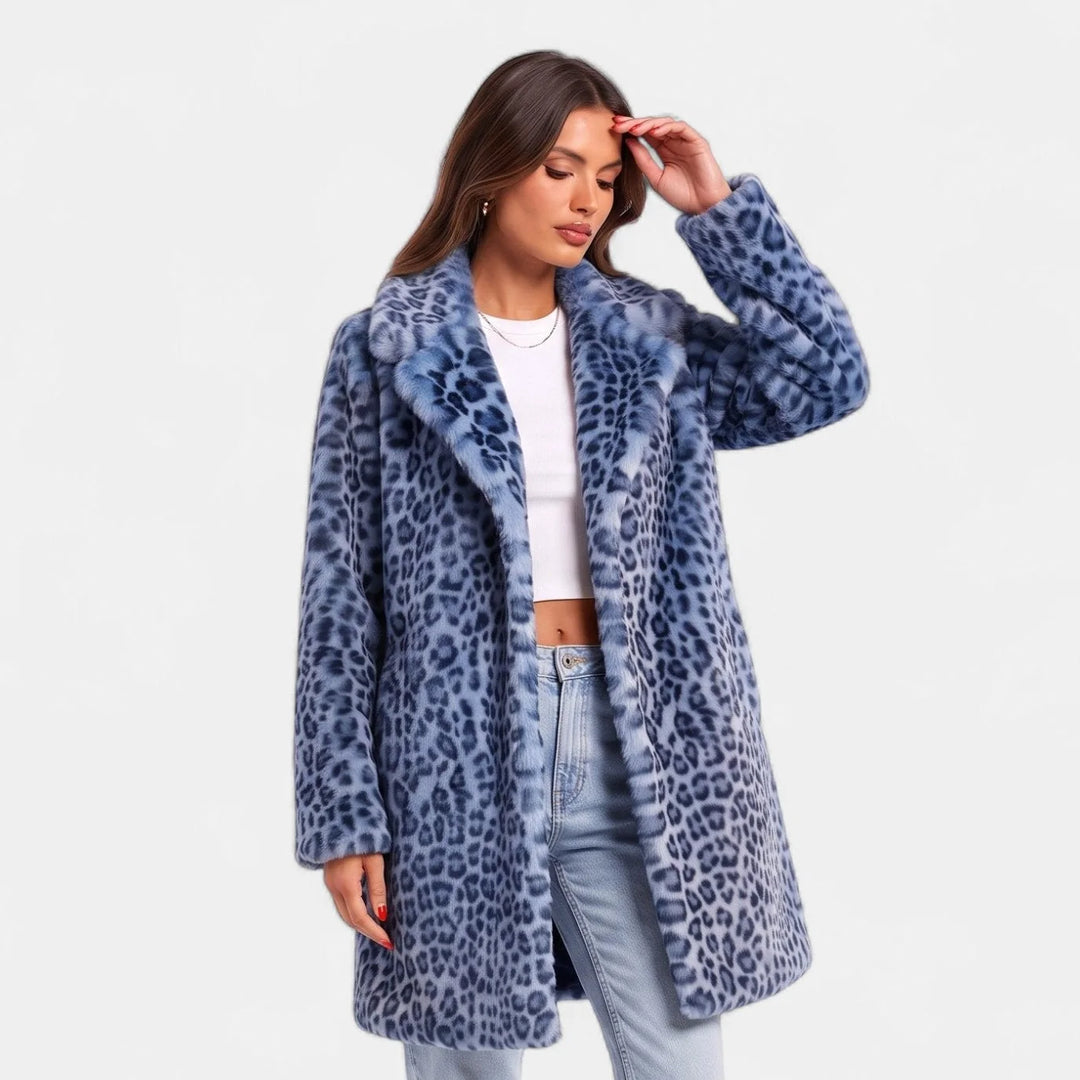 Nell | Women's Oversized Leopard Print Faux Fur Coat