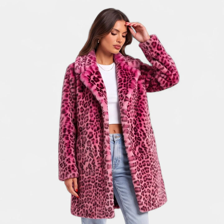 Nell | Women's Oversized Leopard Print Faux Fur Coat