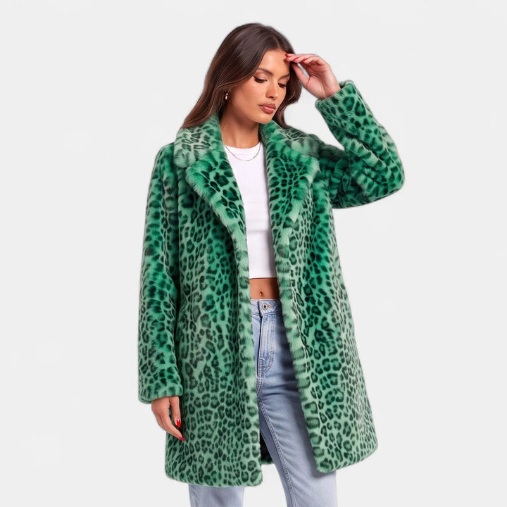Nell | Women's Oversized Leopard Print Faux Fur Coat