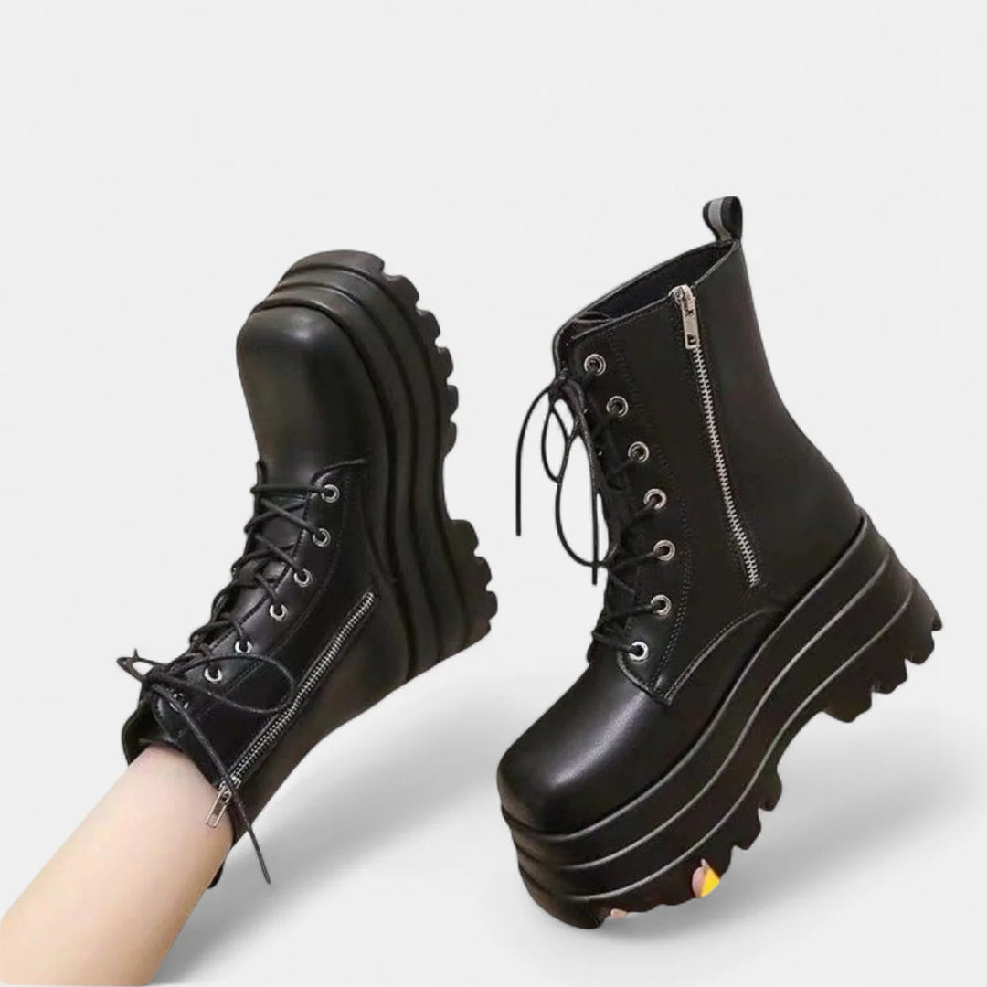 Nicola | Women's Chunky Platform Lace Up Combat Boots