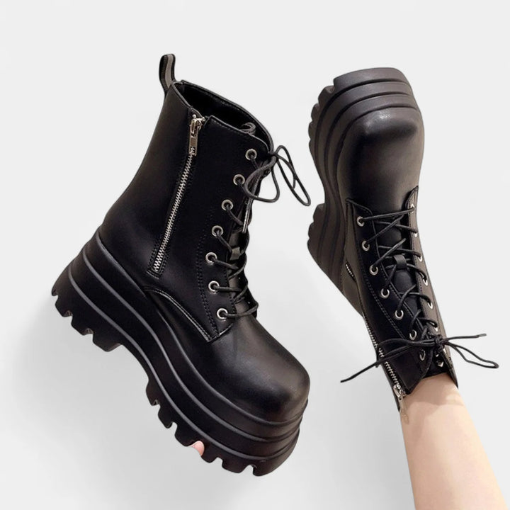 Nicola | Women's Chunky Platform Lace Up Combat Boots