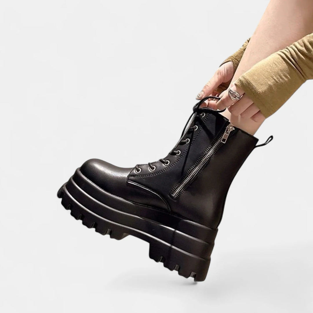 Nicola | Women's Chunky Platform Lace Up Combat Boots