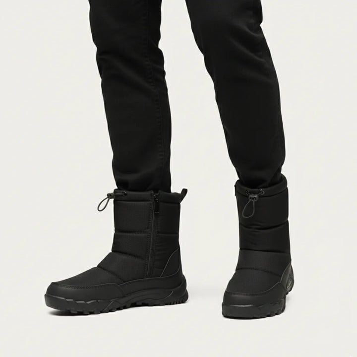 Nigel | Men's Quilted Lined Drawstring Winter Boots