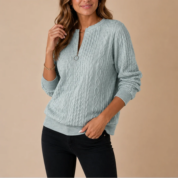 Nikki | Women's Cable-Knit Half-Zip Jumper
