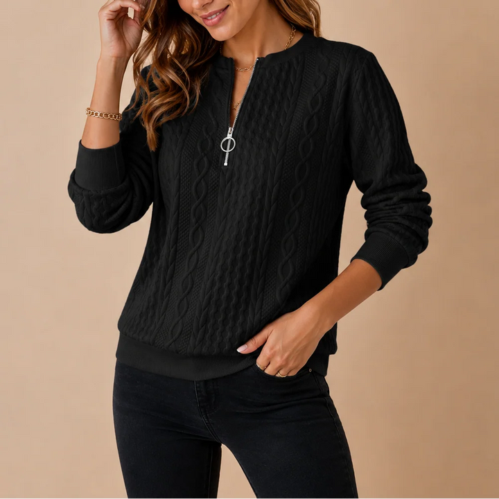 Nikki | Women's Cable-Knit Half-Zip Jumper