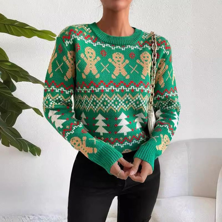 Nora | Women's Christmas Tree Gingerbread Sweater
