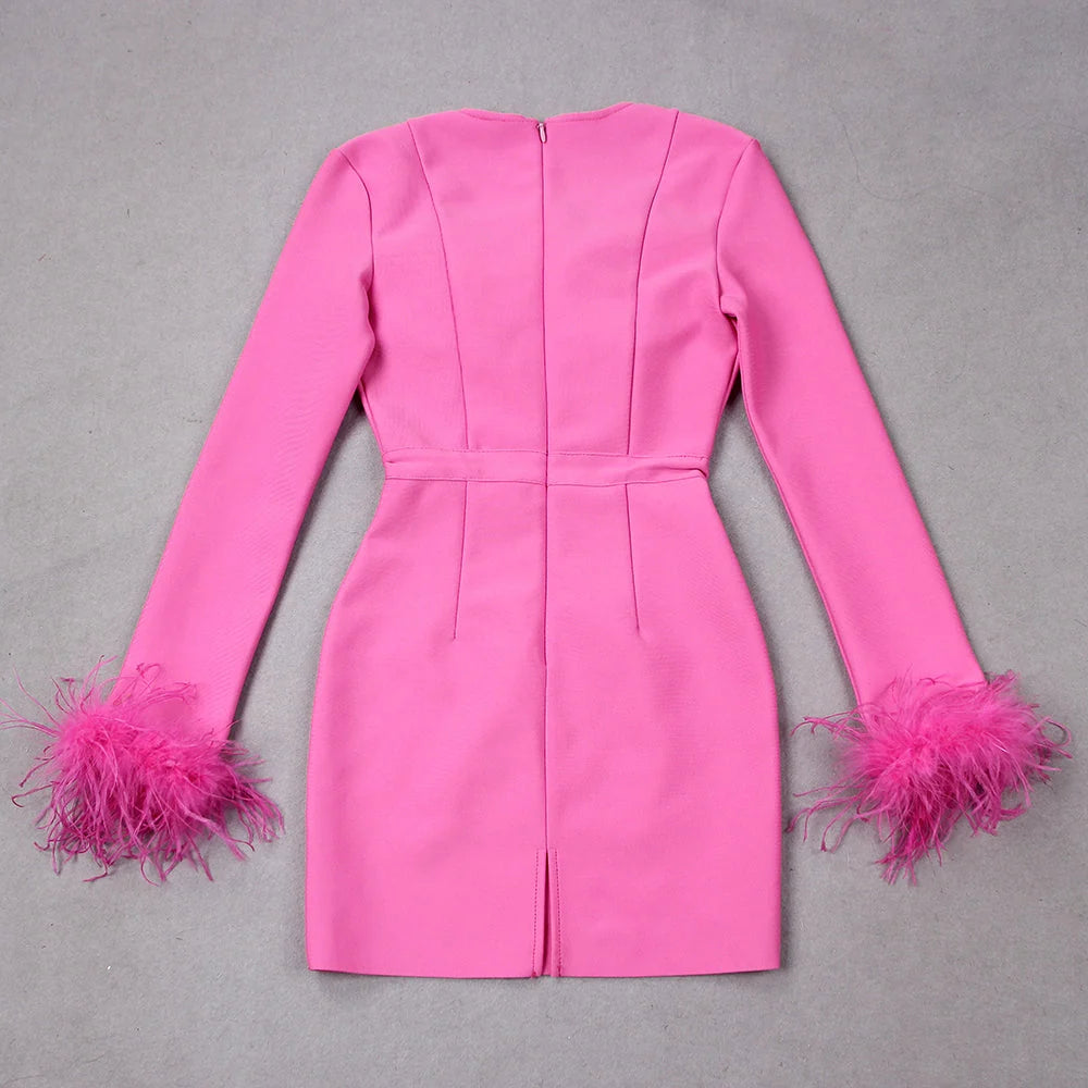 Nora | Women's Feather Cuff Corset Dress