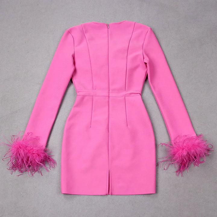 Nora | Women's Feather Cuff Corset Dress