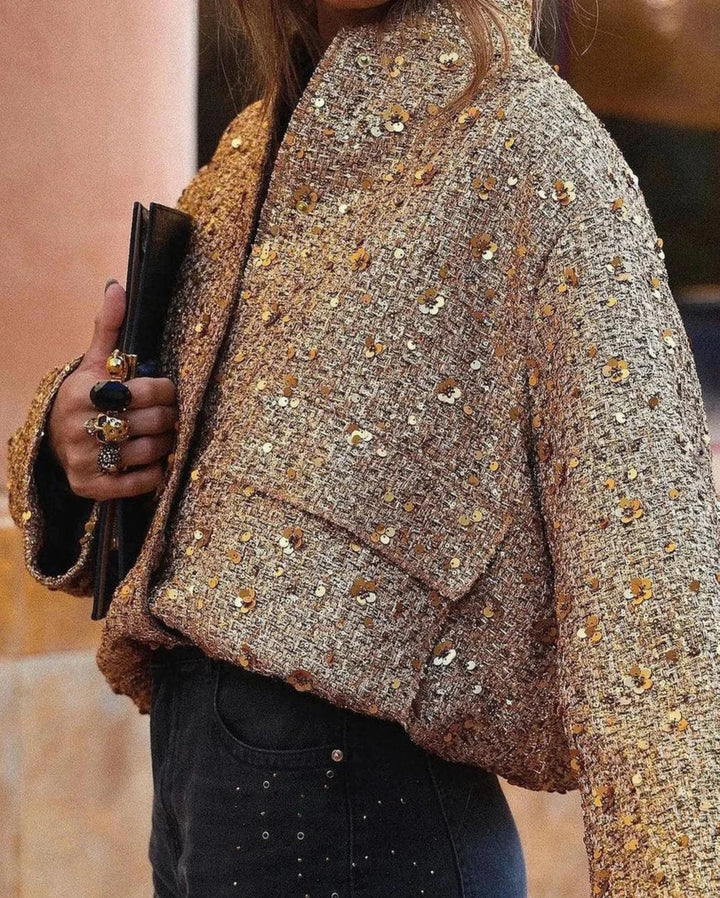 Odette | Women's Oversized Sequin Bomber Jacket