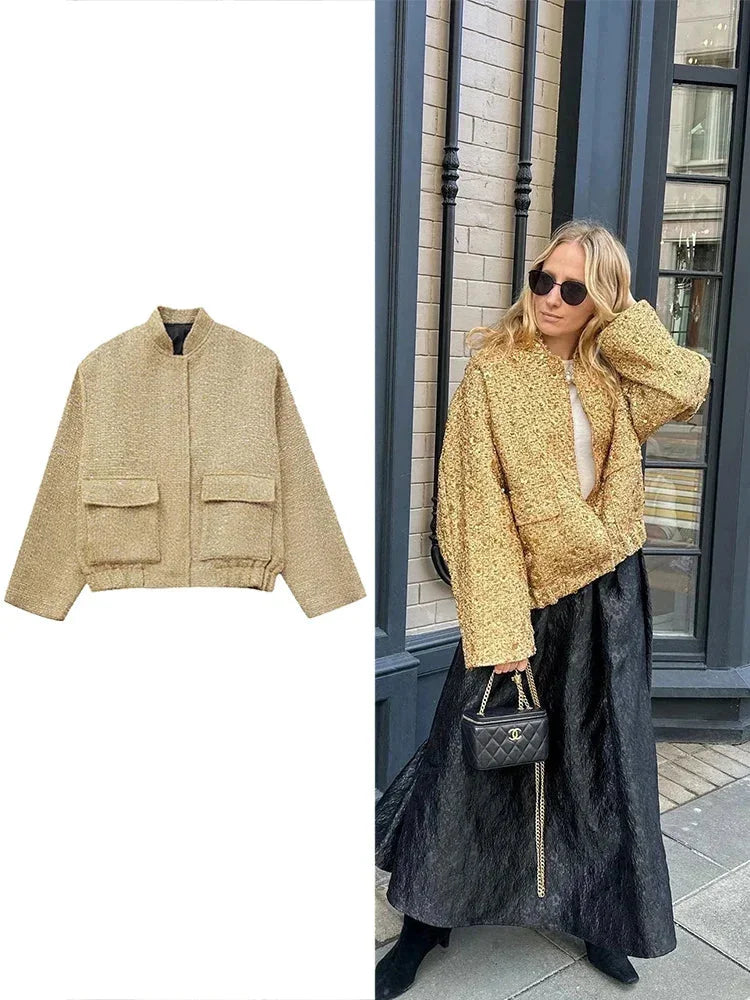Odette | Women's Oversized Sequin Bomber Jacket