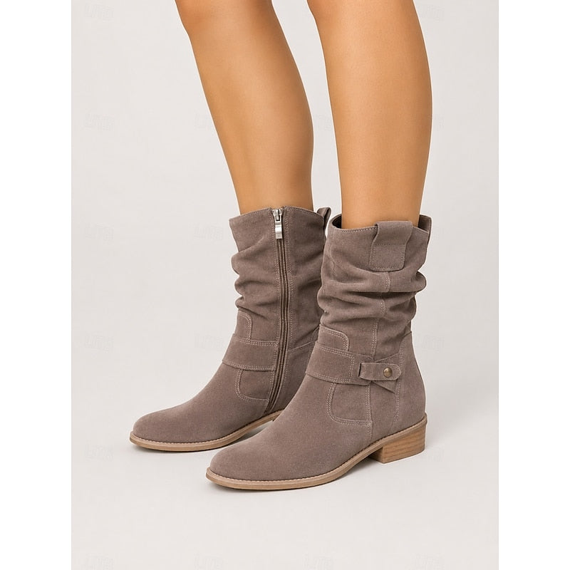 Tessa | Slouchy Buckle Ankle Boots