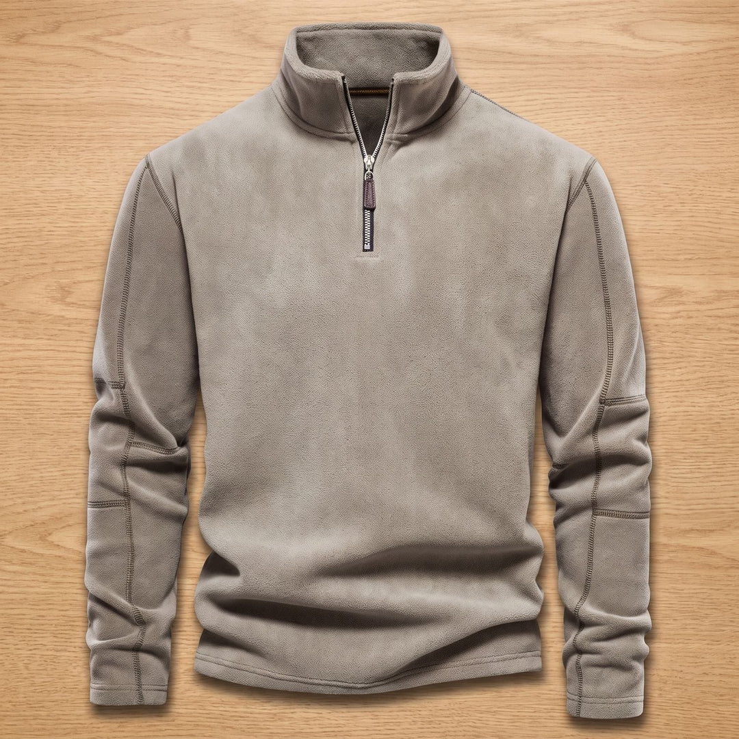 Oscar | Men's Stand Collar Quarter Zip Fleece Sweater