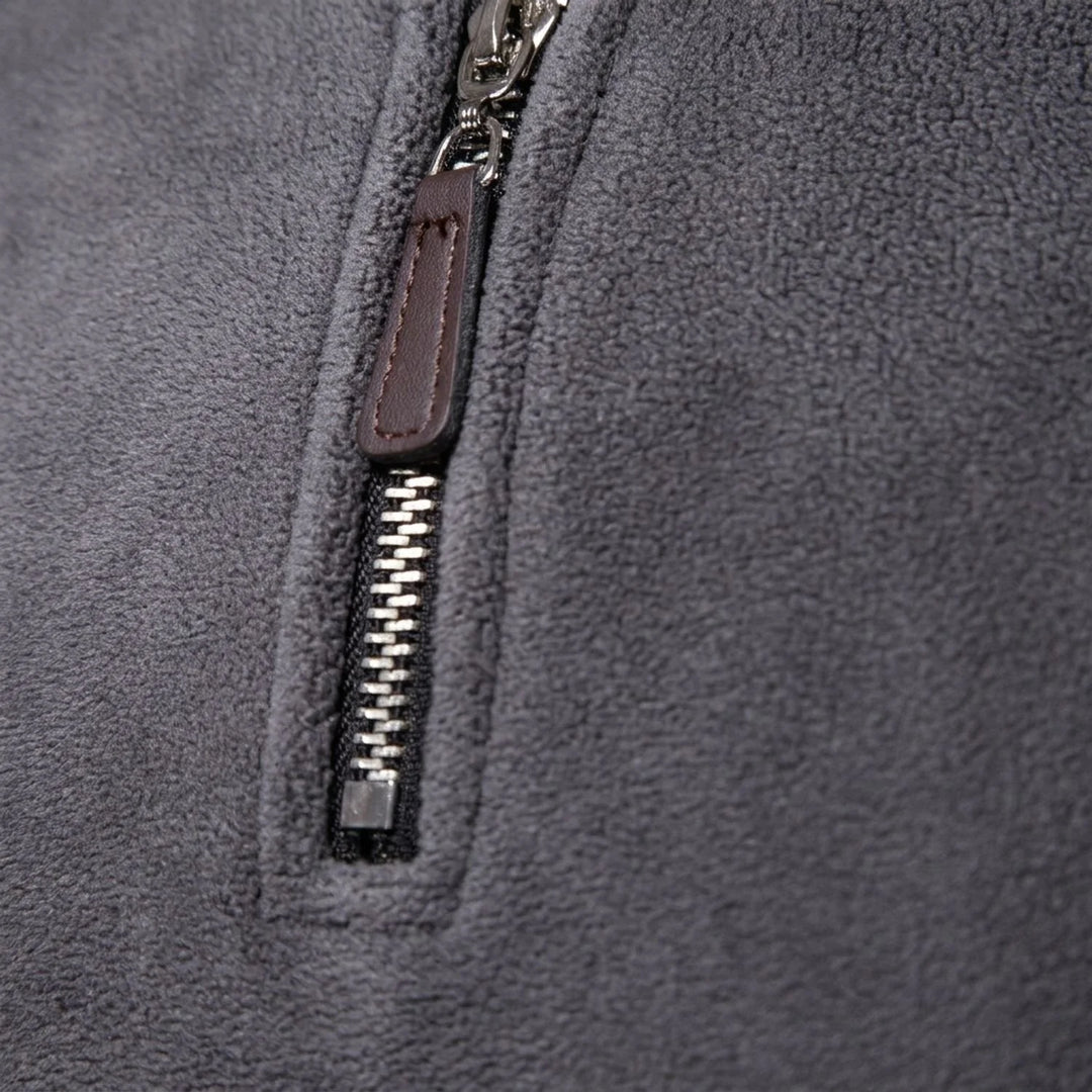 Oscar | Men's Stand Collar Quarter Zip Fleece Sweater