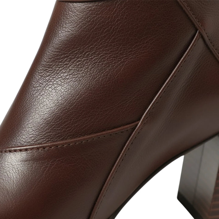 Ottilie | Women's Retro Side Zip Square Toe Boots