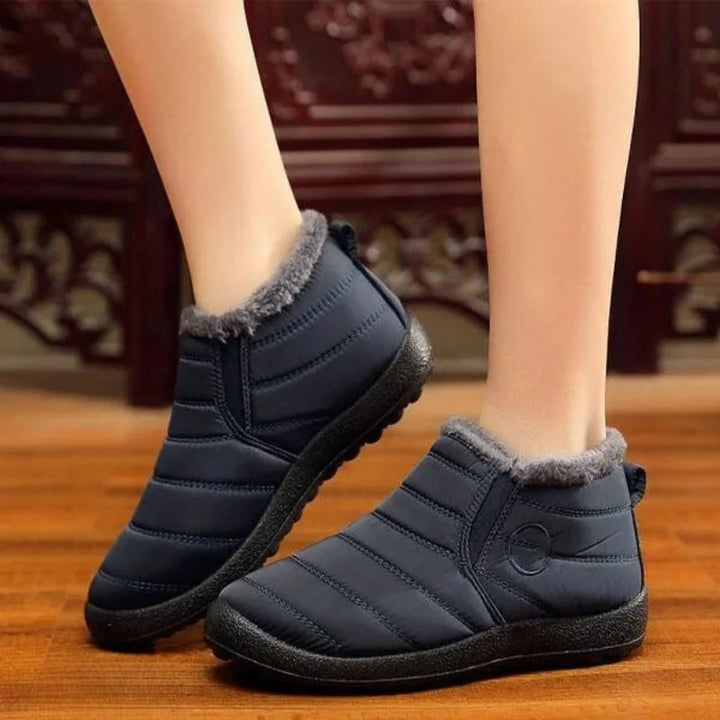 Pamela | Women's Faux Fur Lined Slip On Flat Ankle Boots