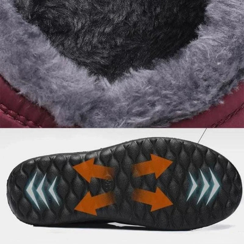 Pamela | Women's Faux Fur Lined Slip On Flat Ankle Boots