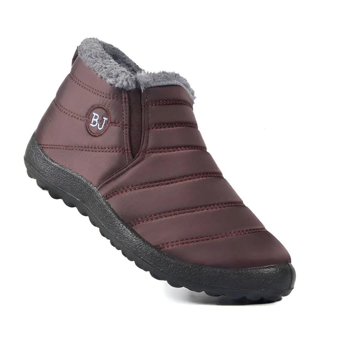 Pamela | Women's Faux Fur Lined Slip On Flat Ankle Boots
