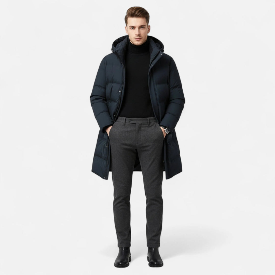 Paul | Men's Hooded Zip Up Long Puffer Parka