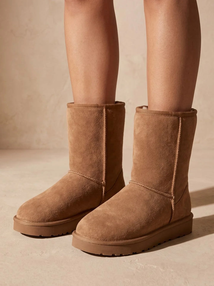 Paula | Women's Short Lined Round Toe Slip On Winter Boots