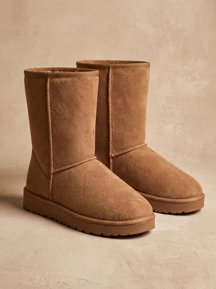 Paula | Women's Short Lined Round Toe Slip On Winter Boots