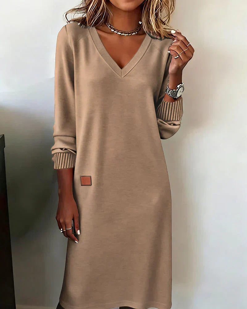 Paulette | Women's Comfortable V-Neck Knit Dress
