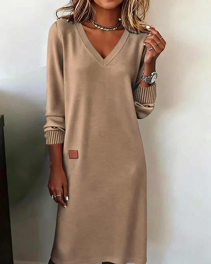 Paulette | Women's Comfortable V-Neck Knit Dress