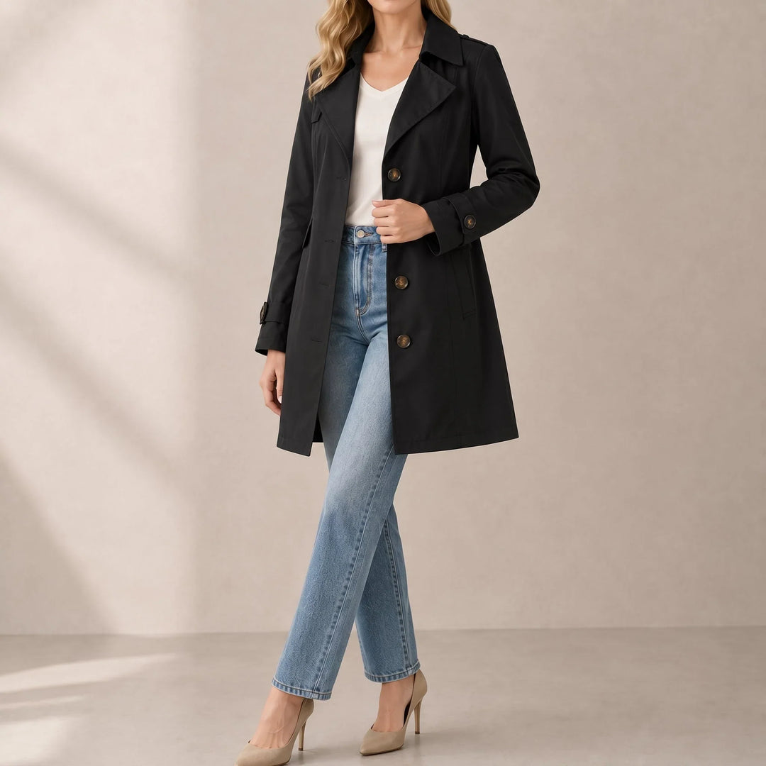 Pearl | Women's Belted Waist Tailored Trench Coat